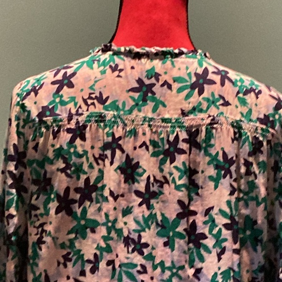 Talbots Blue and Green Cotton Top Size Medium - Picture 8 of 15